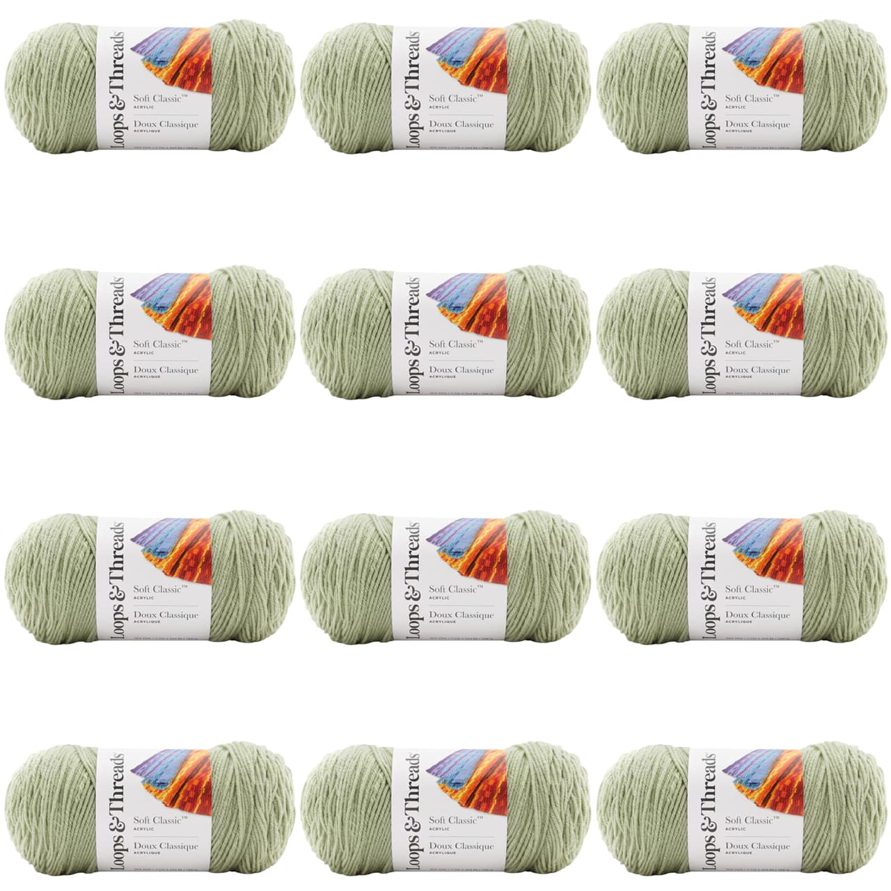 12 Pack: Soft Classic™ Solid Yarn by Loops & Threads®